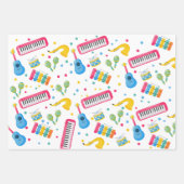 音楽楽器子供の誕生日 ラッピングペーパーシート (正面2)