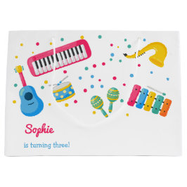 音楽楽器子供の誕生日 ラージペーパーバッグ