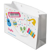 音楽楽器子供の誕生日 ラージペーパーバッグ (裏面アングル)