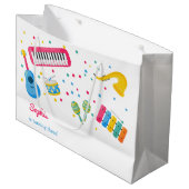 音楽楽器子供の誕生日 ラージペーパーバッグ (正面アングル)