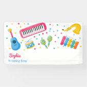 音楽楽器子供の誕生日 横断幕 (横)