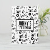 音楽楽器誕生日 招待状 (スタンド正面)