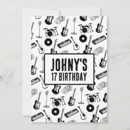 音楽楽器誕生日 招待状