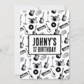 音楽楽器誕生日 招待状 (正面)