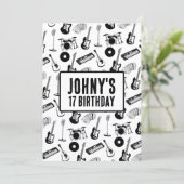 音楽楽器誕生日 招待状 (スタンド正面)