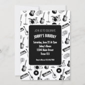 音楽楽器誕生日 招待状 (裏面)