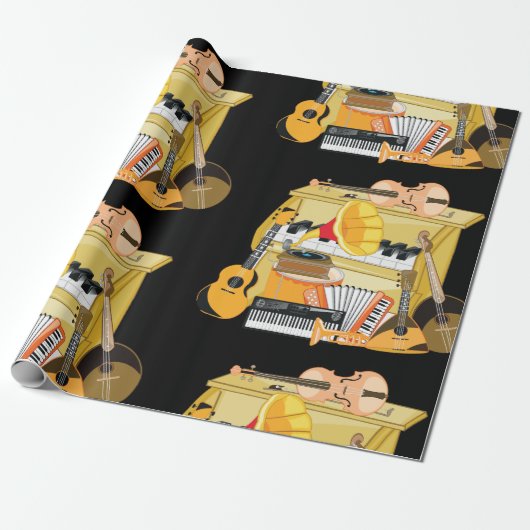 音楽楽器 ラッピングペーパー (アンロールド)