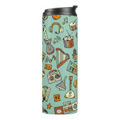 音楽楽器、ヴィンテージスケッチパターン。 タンブラー (回転左)