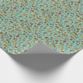 音楽楽器、ヴィンテージスケッチパターン。 ラッピングペーパー (角)