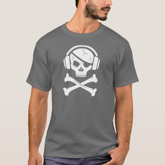 音楽海賊海賊行為のアンチriaaのロゴ tシャツ (正面)