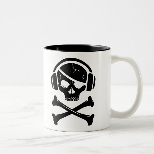 音楽海賊海賊行為のアンチriaaアイコン ツートーンマグカップ (右)