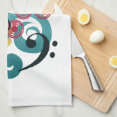 音楽渦巻の台所ふきん キッチンタオル (四つ折り)