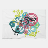 音楽渦巻の台所ふきん キッチンタオル (横)