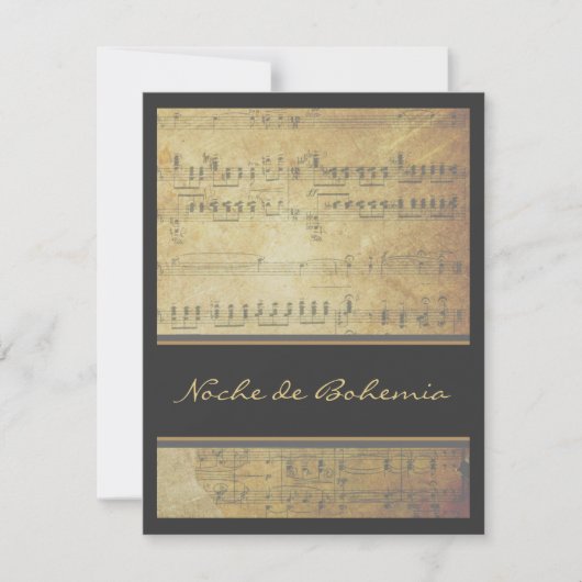 音楽演奏会かコンサートの楽譜の招待状 招待状 (正面)