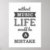音楽無しは間違ったタイポグラフィ ポスター (正面)