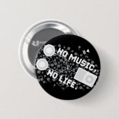 音楽無し、生命無し 缶バッジ (正面&裏面)