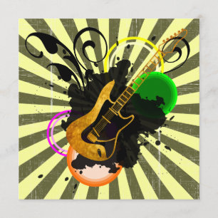 音楽熱の誕生日のパーティの招待状 招待状