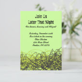 音楽熱狂するノートバーバルミツワーパーティーカード 招待状 (スタンド正面)