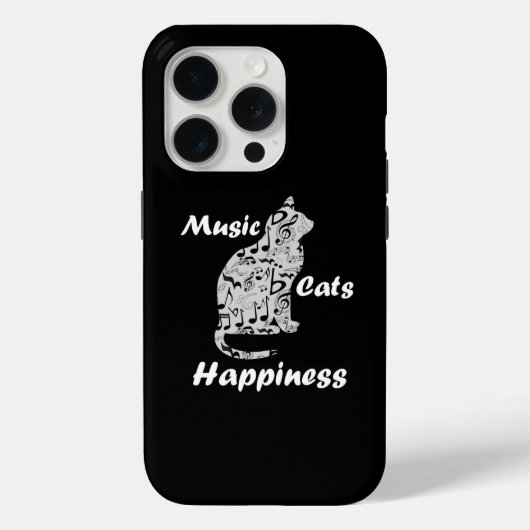 音楽猫の幸せ - ミュージシャン愛好家の名言 Case-Mate iPhoneケース (裏面)