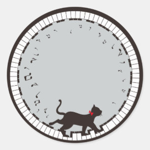 音楽猫 ラウンドシール