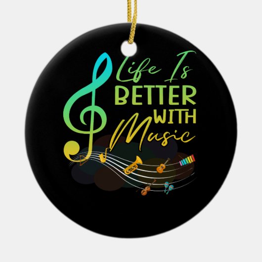 音楽理論で人生は良いミュージシャン先生 セラミックオーナメント (正面)