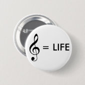 "音楽生命"はボタンです 缶バッジ (正面&裏面)