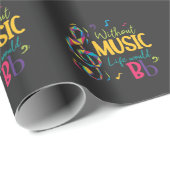 音楽生活がなければ、フラットなクレフ、 音符記号音楽 ラッピングペーパー (ロールコーナー)