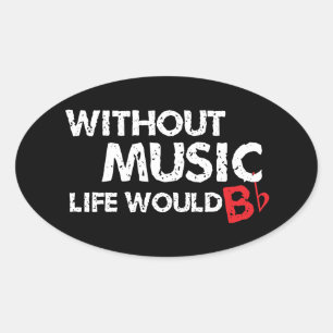 音楽生活がなければBフラット 楕円形シール