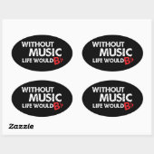 音楽生活がなければBフラット 楕円形シール (シート)