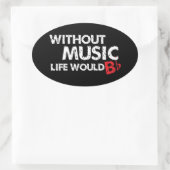 音楽生活がなければBフラット 楕円形シール (バッグ)