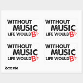 音楽生活がなければBフラット 長方形シール (シート)