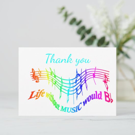 音楽生活なしでお礼を申し上げる サンキューカード (スタンド正面)