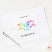 音楽生活なしでBフラットおもしろい蔵書票アート スクエアシール (封筒)