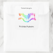 音楽生活なしでBフラットおもしろい蔵書票アート スクエアシール (バッグ)