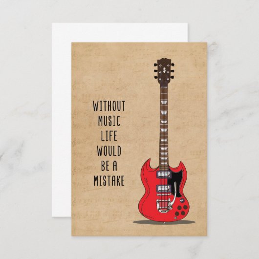 音楽生活のない音楽アートは間違いだ サンキューカード (正面/裏面)