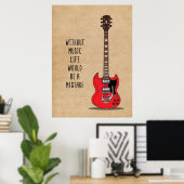 音楽生活のない音楽アートは間違いだ ポスター (ホームオフィス)