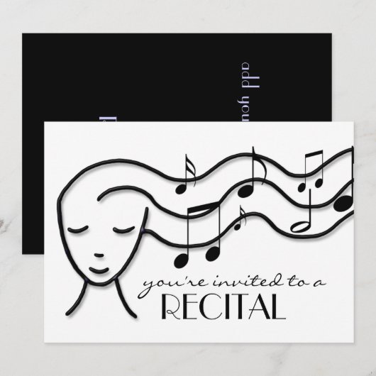 音楽発表会 招待状 (正面/裏面)
