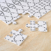 音楽白黒北欧のニットの文字ASCIIの芸術 ジグソーパズル (側面)