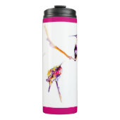 "音楽的なとまり木"のハチドリのプリント タンブラー (正面)