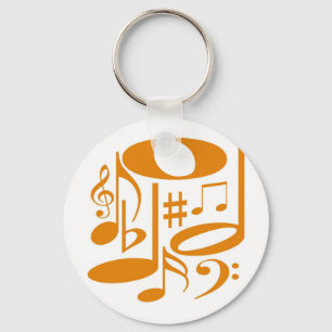 音楽的なオレンジKeychain キーホルダー