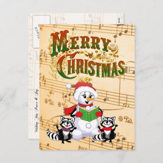 音楽的なクリスマスの挨拶 シーズンポストカード (正面/裏面)