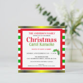 音楽的なクリスマスキャロル及びカラオケのパーティの招待状 招待状 (スタンド正面)
