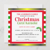 音楽的なクリスマスキャロル及びカラオケのパーティの招待状 招待状 (正面)