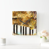 音楽的なグランジな柱時計 スクエア壁時計 (ホーム)