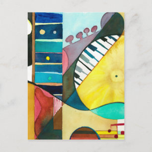 音楽的なシリーズ-ギタートラック ポストカード