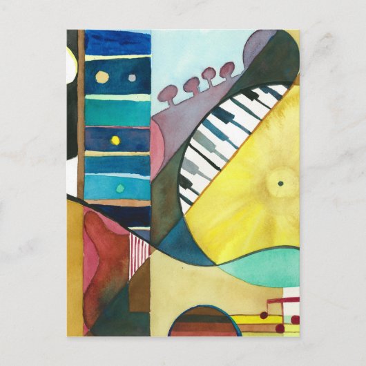 音楽的なシリーズ-ギタートラック ポストカード (正面)