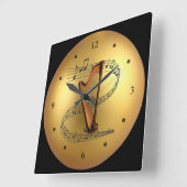 ~音楽的なスクロール~の金地球の背景の~を同じことをくどくど言って下さい スクエア壁時計 (傾斜)