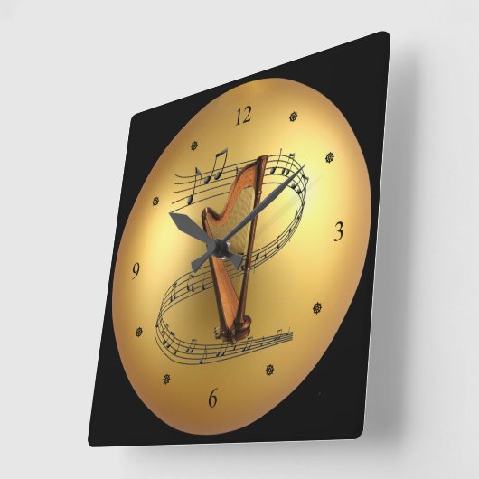 ~音楽的なスクロール~の金地球の背景の~を同じことをくどくど言って下さい スクエア壁時計 (傾斜)
