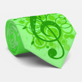 音楽的なタイのト音記号の緑 ネクタイ (ロール)