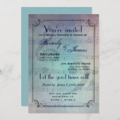 音楽的なテーマのブライダルシャワーの招待 招待状 (正面/裏面)